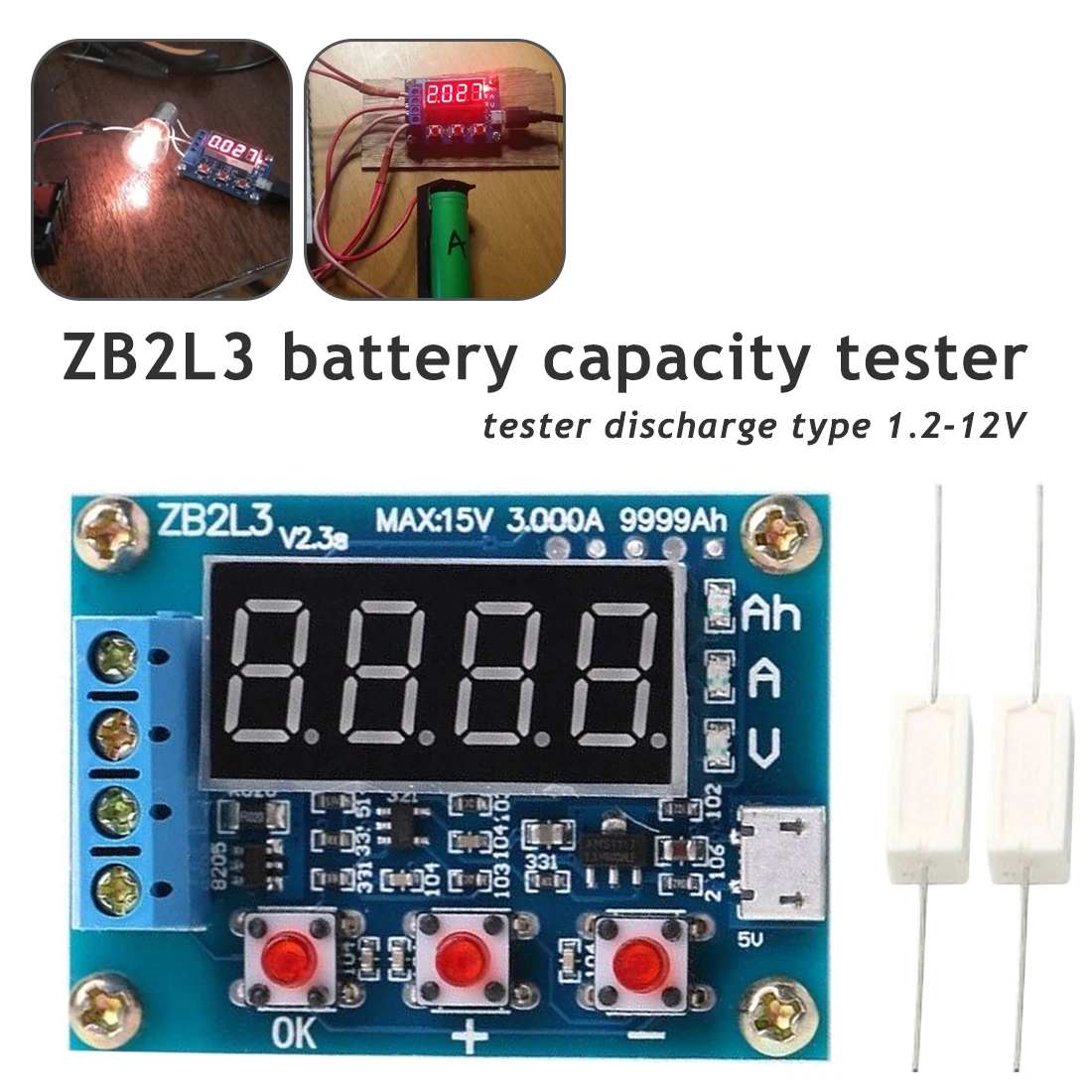 Индикатор зарядки аккумулятора ZB2L3 измеритель емкости литий ионных свинцово