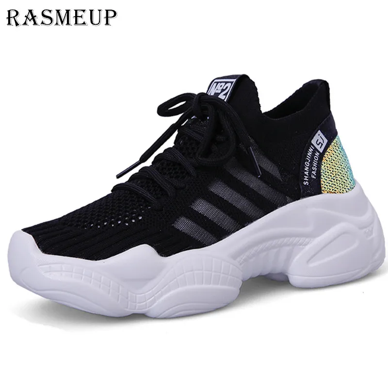 RASMEUP/легкие дышащие женские кроссовки на массивном каблуке коллекция 2019 года