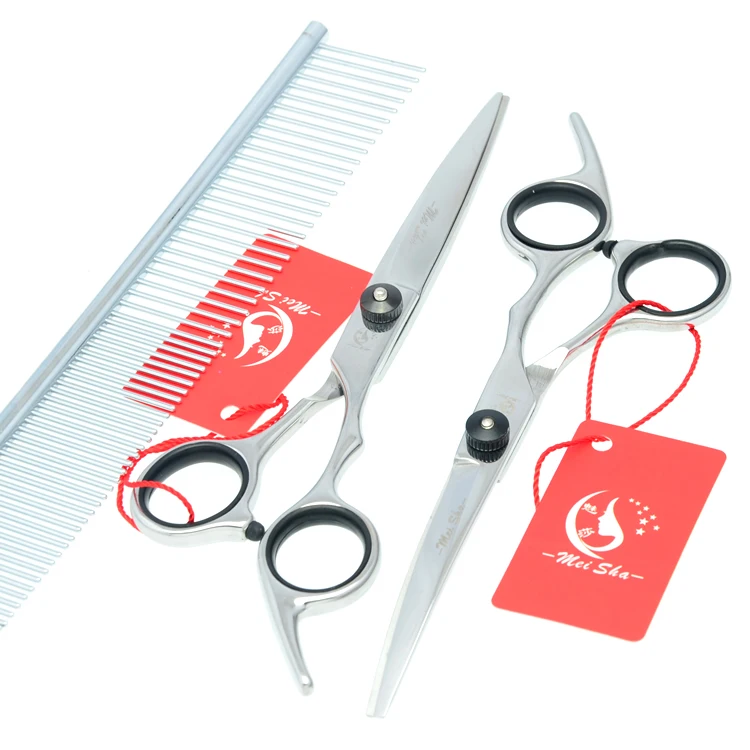 Meisha 6 inch Professional Pet Grooming Scissors Set for Hairdressing Dog Cutting Thinning Curved Shears Puppy Cliper HB0022