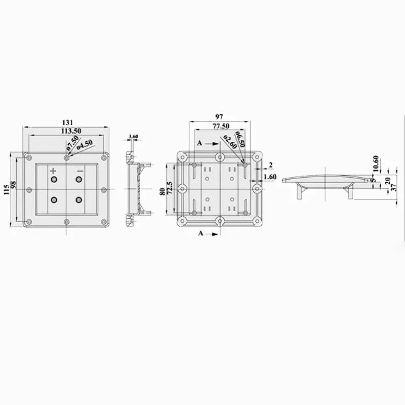 Разъем аудиокабеля Клемма четыре динамика Соединительная коробка проводная