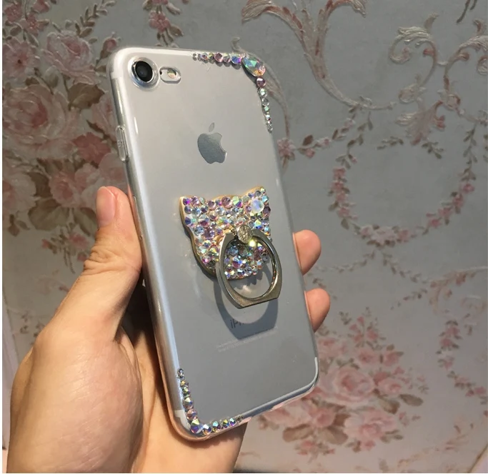 For MeiZu 16S Pro 15 16 Plus M3 Max M5 M6 M3S M5S M5C M6S Note 8 U10 U20 MX6 6 7 Bow Rhinestone Bear Ring Holder Case |