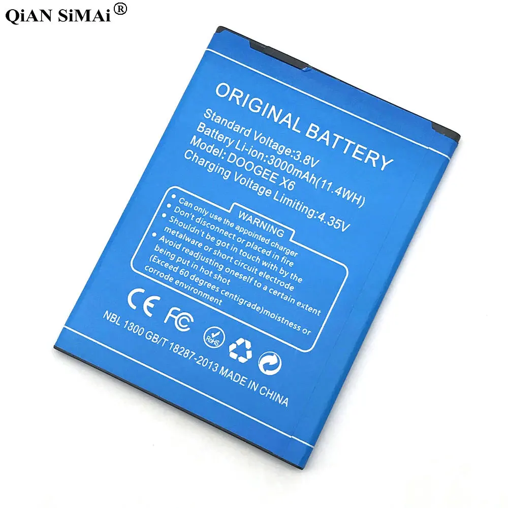 Сменный аккумулятор для DOOGEE X6 литий ионный 3000 мАч Doogee Pro X6Pro|battery for doogee|battery for3000mah