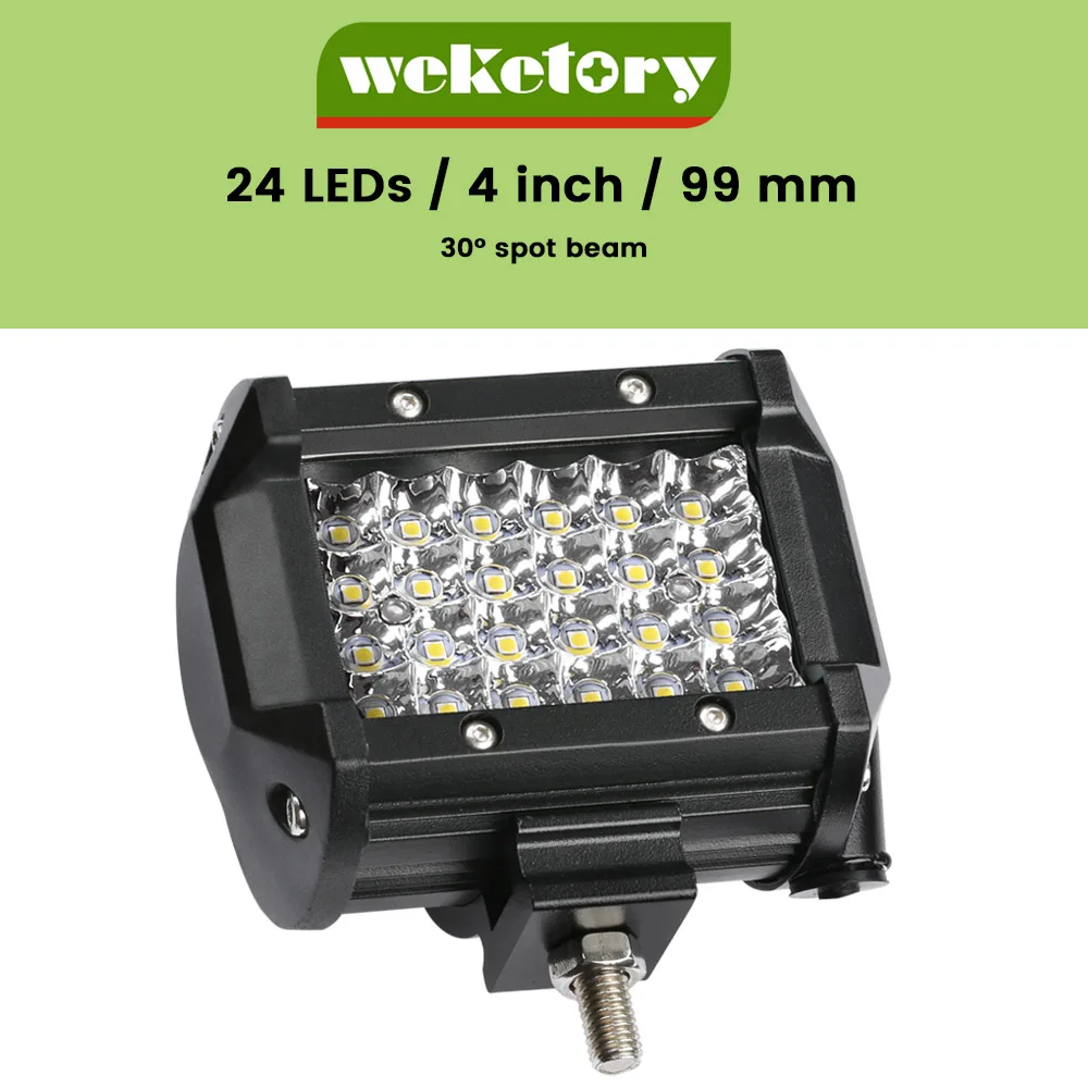 Weketory Quad рядов 4-44 дюйма светодиодный бар светодиодный светильник бар для автомобиля Трактор Лодка OffRoad бездорожье 4WD 4x4 грузовик внедорожник ATV дальнего света 12V 24V - Цвет: 4 inch spot
