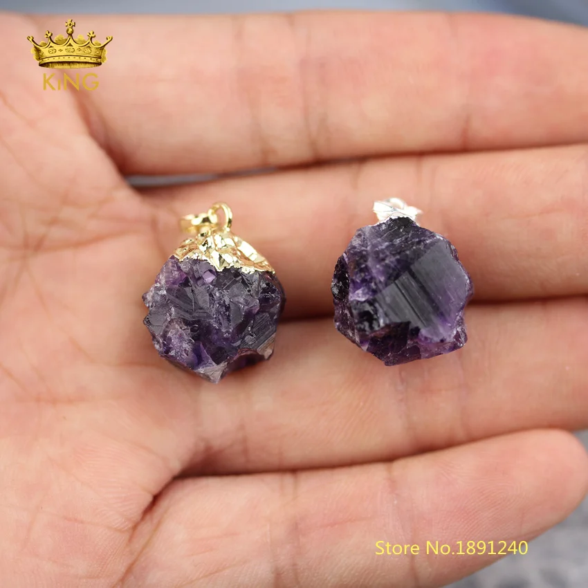 

10PCS Purple Quartz Handmade Craft Earrings,15-20mm Natural Quartz Raw Crystals Stones Fine Pendants for Necklace Jewelry DSS110