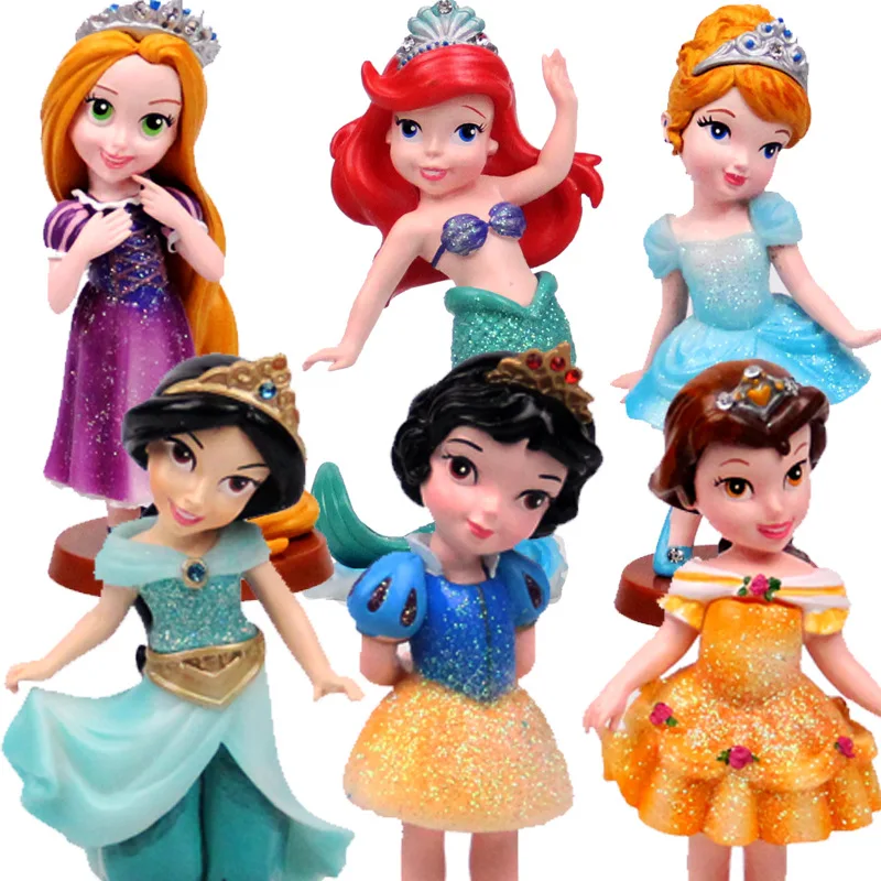 6 шт./компл. игрушки Disney милые Мультяшные Аниме принцессы фигурки героев Русалка