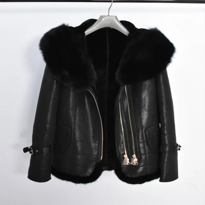 2017 зимнее женское пальто из натурального Лисьего меха отделка норки
