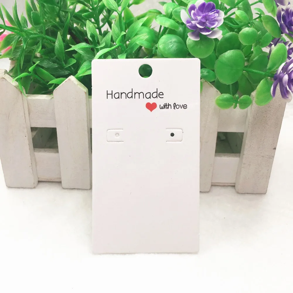 20 шт./лот Крафтовая бумага ручной работы с любовью витрина для сережек