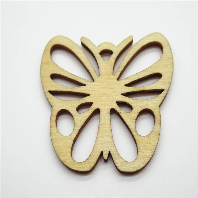 10/20pcs 50mm Natural Mix Openwork Butterfly flower Pattern wood Art Collection Craft Handmade for Home decoration diy Q48 | Дом и сад