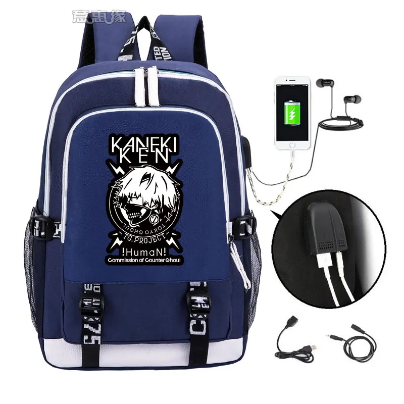 14 Рюкзак Kaneki Ken, модный рюкзак для ноутбука с usb, школьная сумка для мальчиков и девочек-подростков, Детская классная сумка для книг - Цвет: 14
