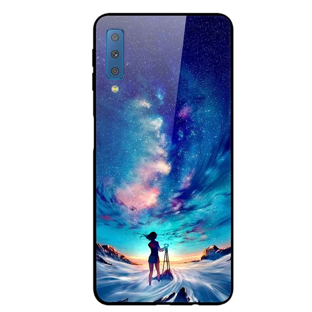 19 Для samsung A7 чехол из закаленного стекла A750 жесткий чехол для samsung Galaxy A7 чехлы для телефонов Чехол 7 7A мягкий бампер - Цвет: 19