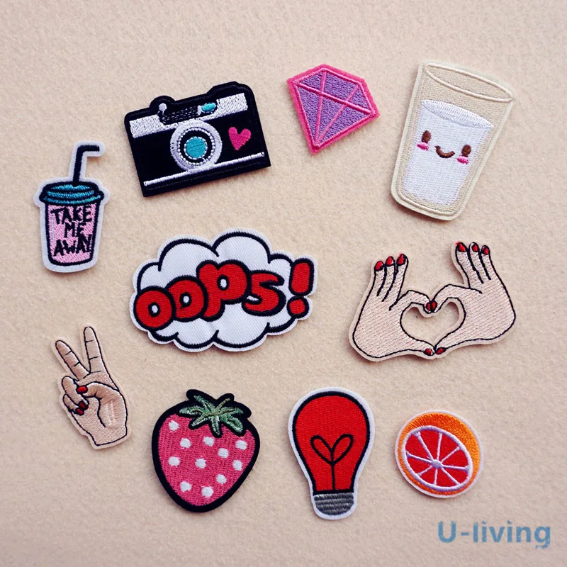 1 шт. смесь патч для одежды утюжок на вышитой аппликацией милый Эмблема ткани DIY