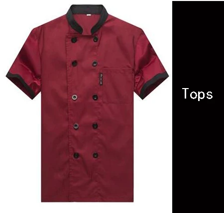 just tops red Новая куртка шеф-повара гостиницы, ресторана рабочая одежда двубортная Мужская кухня шеф-повара Униформа повара одежда еда услуги пальто 89 - Цвет: just tops red
