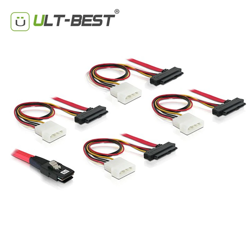 

ULT-BEST Mini SAS 36Pin (SFF-8087) с внешней резьбой на 4х SAS 29 (SFF-8482)
