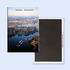 Бытовые декоративные Стикеры для украшения интерьера, Швеция, Стокгольм, городской туристический металлический магнит на холодильник 5351, туристические аттракционы, сувенир с именем