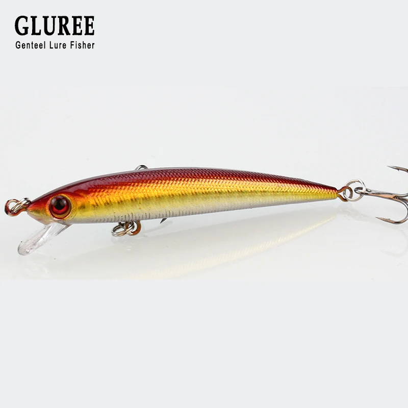 GLUREE 1 шт. Minnow приманки для ловли рыбы 9 см 6g приманка жесткая с тройным крючком