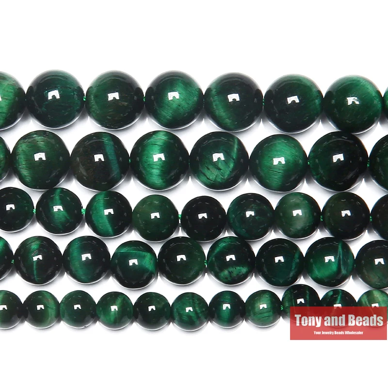Natural Stone Green Tiger Eye Agate Round Loose Beads 15" Strand 6 8 10 MM Pick Size For Jewelry Making DIY