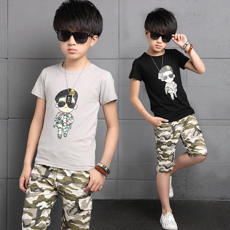 Комплекты одежды для мальчиков от 4 до 13 лет хлопковая детская одежда летний