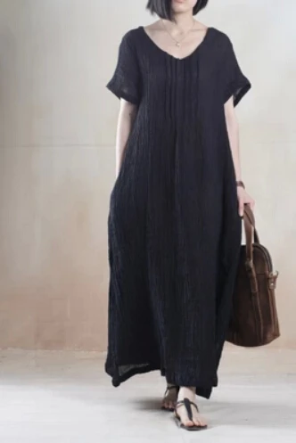 Женское Хлопковое платье A-Line повседневное Свободное с коротким рукавом