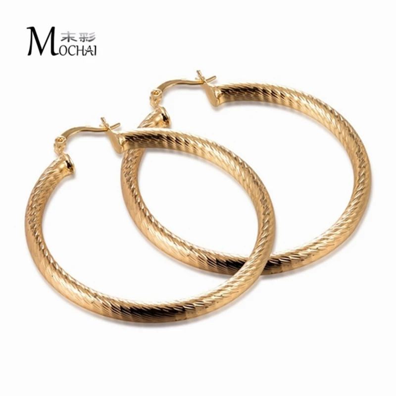 Стильные круглые серьги-кольца для женщин Bijoux простой стиль ювелирные аксессуары золотой цвет серьги Oorbellen 50 мм ZK40