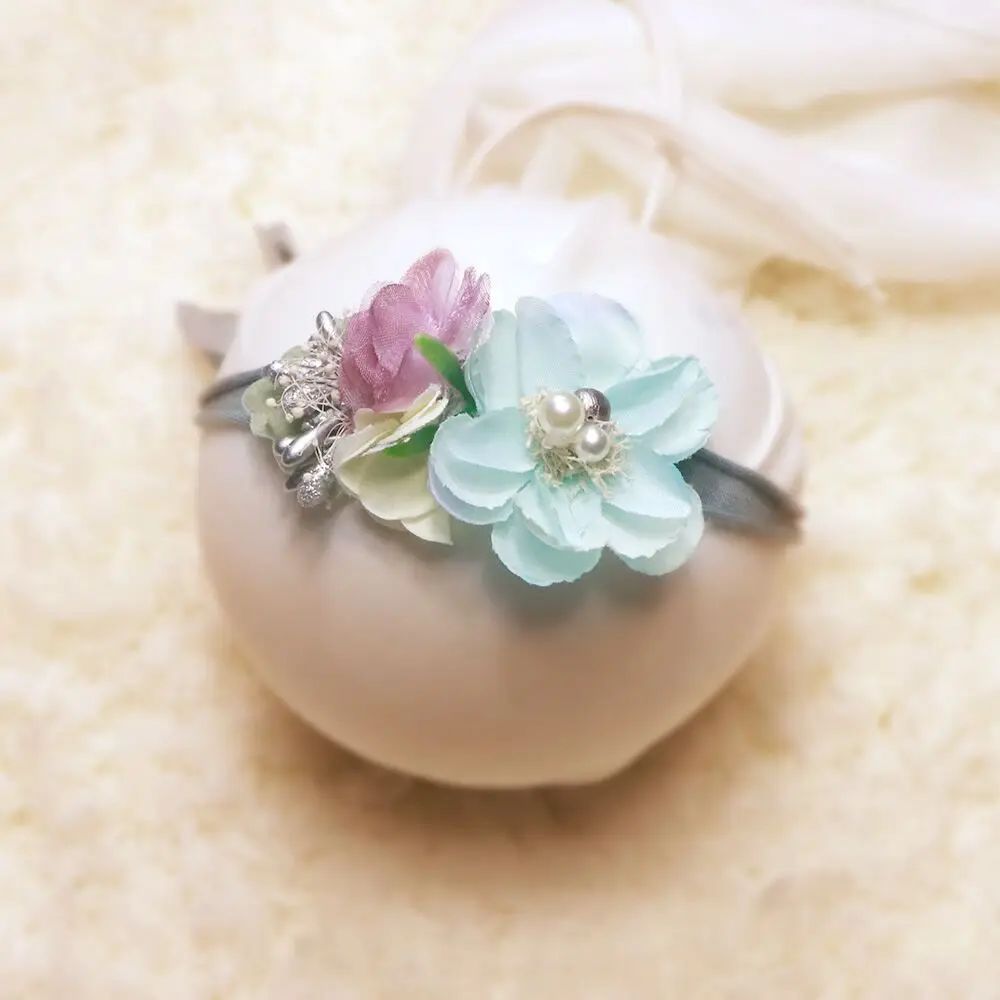 D&ampJ Fashion Newborn Photography Props Baby Hair Accessories Photograph Prop Handmade Headband Flower Headwear | Детская одежда и