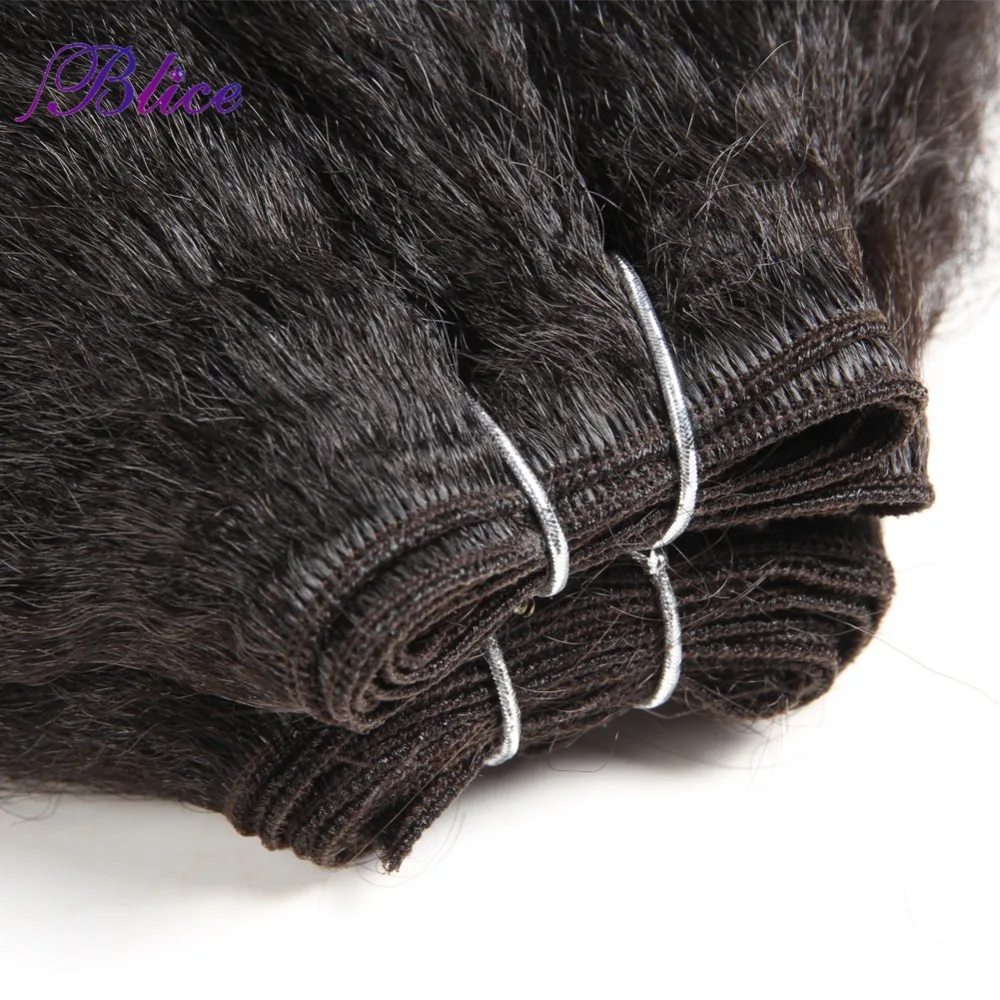 Blice Synthetic Kinky Straight Hair Weaving 10-24inch Super Hair Extensions Pure Color Hair Bundles One Piece Deal For Women