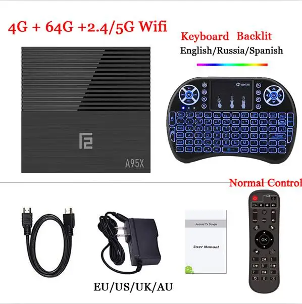 64G DualWifi Backlit Android Tv Box A95X F2 Android 9,0 Amlogic S905X2 4 Гб 64 ГБ 32 ГБ Smart Tv 2,4G/5G Wifi BT 4K медиаплеер для YouTube Netflix - Цвет: 64G DualWifi Backlit