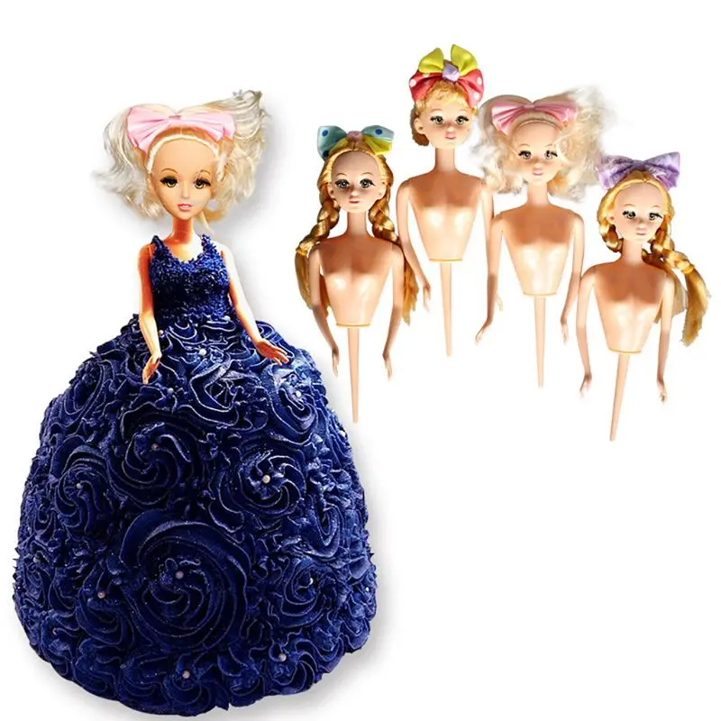 

1PC Children's Birthday Gift DIY Cake Decorates Mini Doll Girl Toys Sugar-turning Cake Mould Cake naked doll