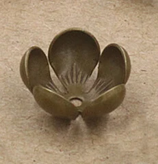 Antique Bronze 50 шт., розовое золото, серебро, цвет 13*5 мм, медные Цветочные шапочки для бусин в форме цветка, филигранные рассыпчатые концевые колпачки для изготовления ювелирных изделий своими руками - Цвет: Antique Bronze