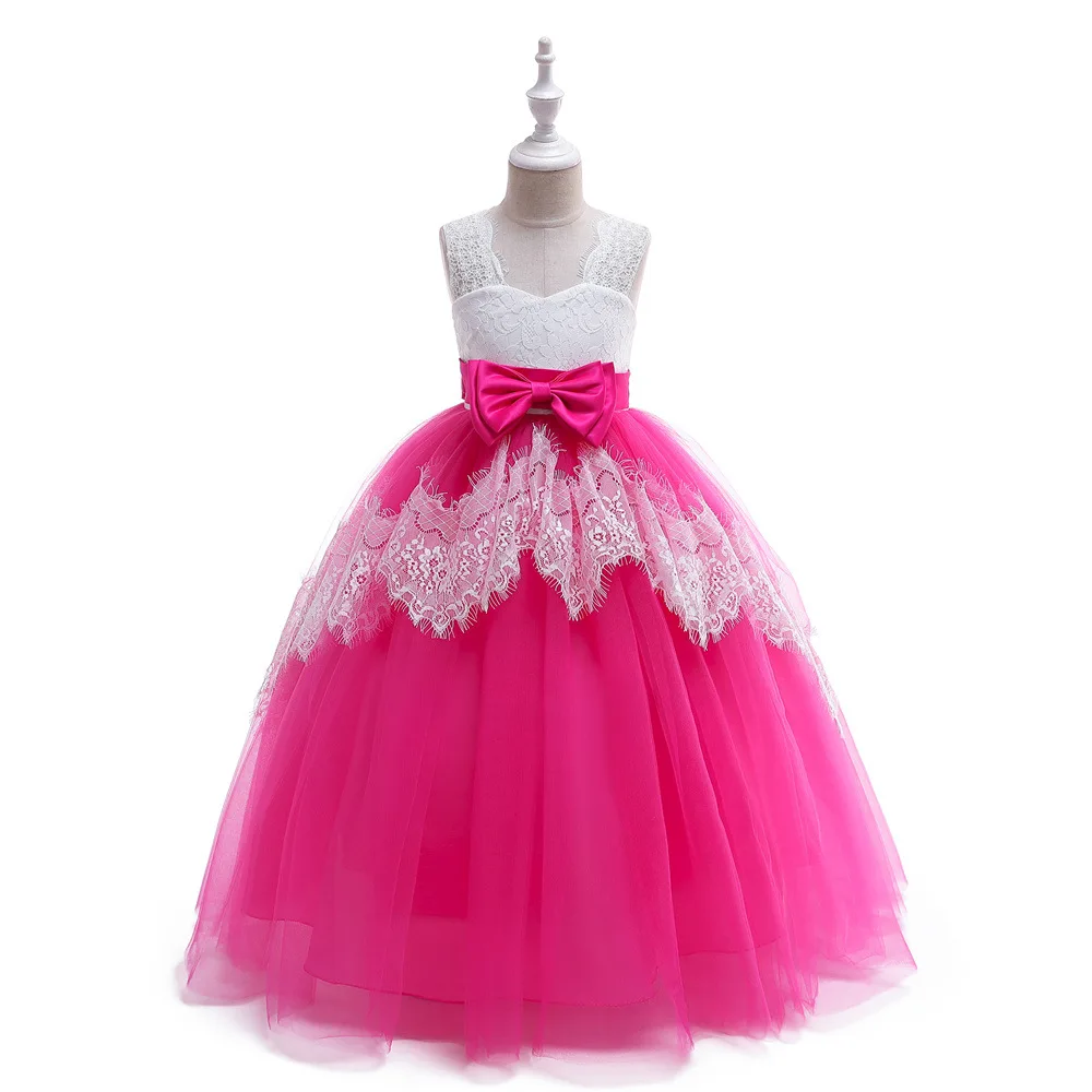 2019 NEW Girl Children Communion Gown Teenage Flower FOR Wedding Dress Tulle Tutu Kids Princess Sleeveless Party Dresses | Детская