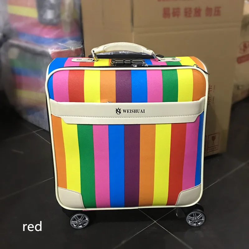 

High Quality 16 inch Travel Suitcase Women Trolley Travel Bags Spinner Wheels Student Rolling Luggage Boarding Travel Luggage
