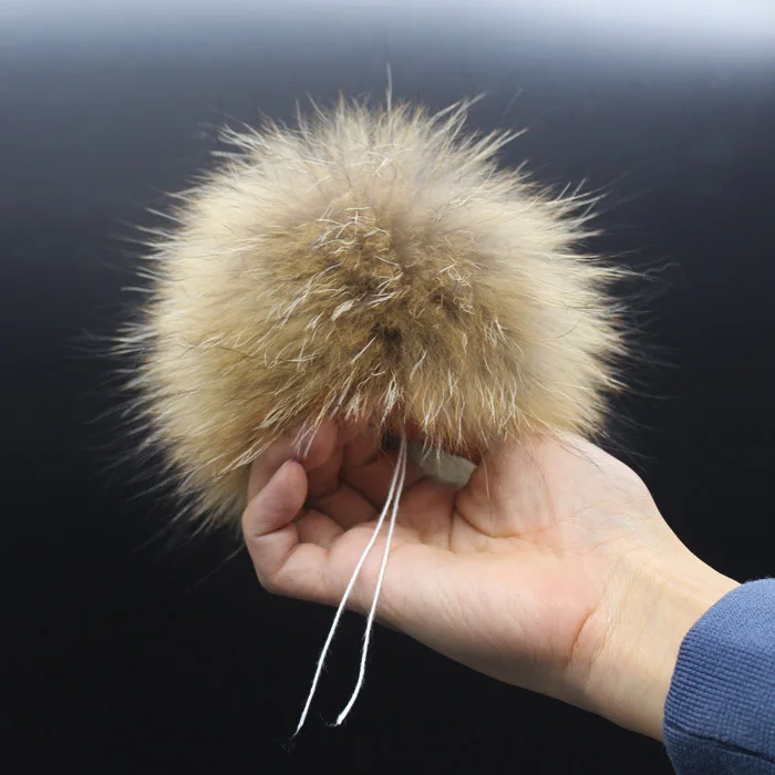 Ручной работы DIY настоящий натуральный мех помпон для Hat для женщин шапочки кепки интимные аксессуары натуральный мех помпоны с оснасткой - Цвет: Многоцветный