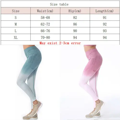 Summer New Casual Hip Push Up Omber Seamless Pants Women Gym Compression Stretchy High Waist Run Fitness Leggings | Женская одежда