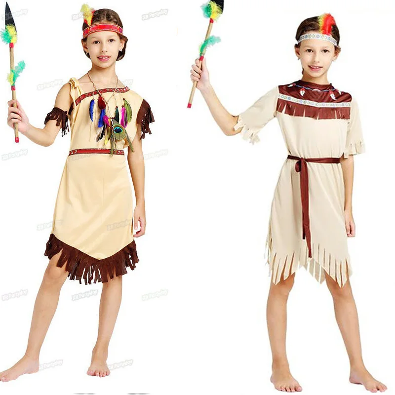 Новый оригинальный костюм дикого человека для девочек Детский косплея Древний