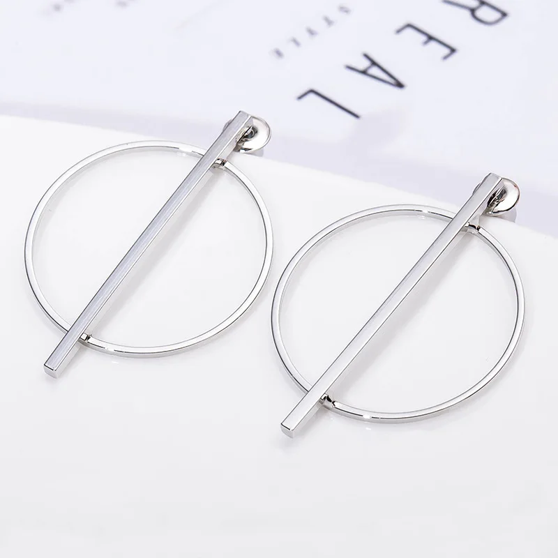 Новинка 2017 круглая металлическая фотография в стиле панк|earring shelf|stud earrings for