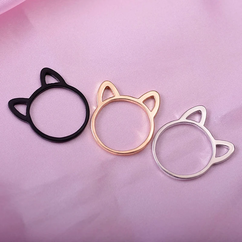 CUTEECO простой золотистый Кот в форме вечерние кольца для женщин модные