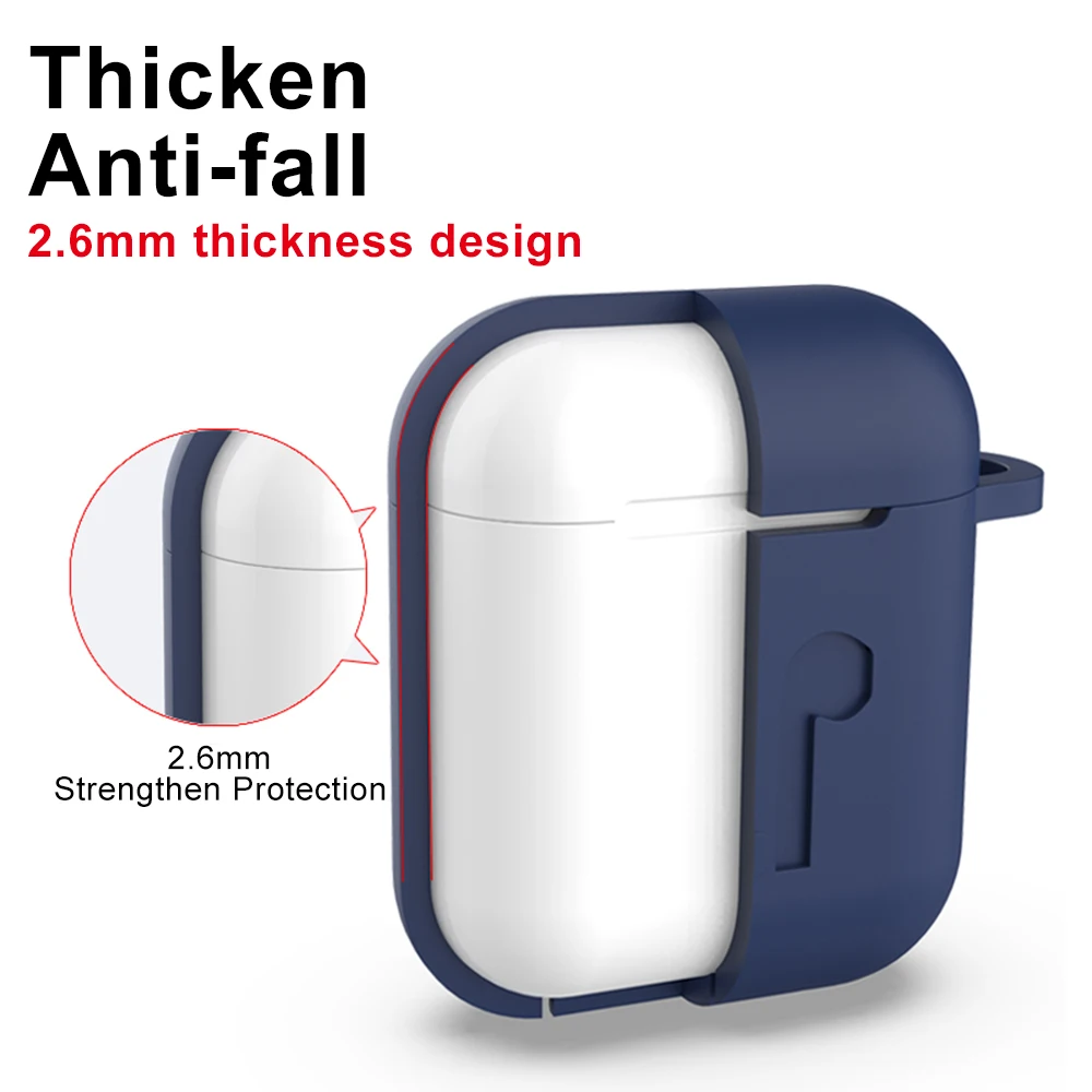 Для Apple Airpods 2 Чехол Мягкий силиконовый чехол s для переноски 1 воздушных подушек