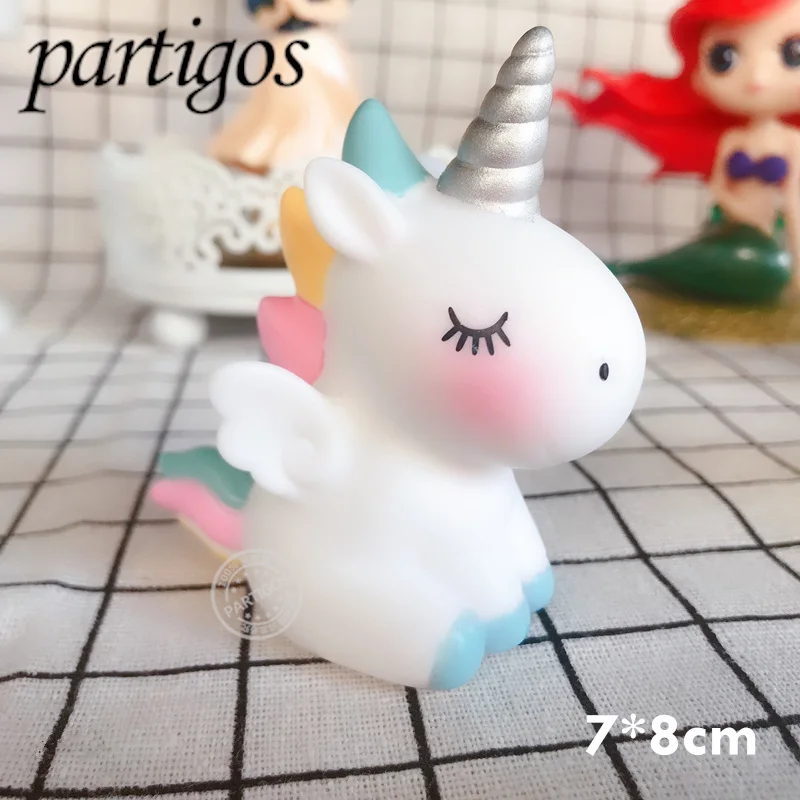 Blue unicorn Радуга Единорог торт Топпер облако флажки для торта на день рождения Дети сувениры торт Декор вечерние Топпер для свадебного десертного стола Декор - Цвет: Blue unicorn