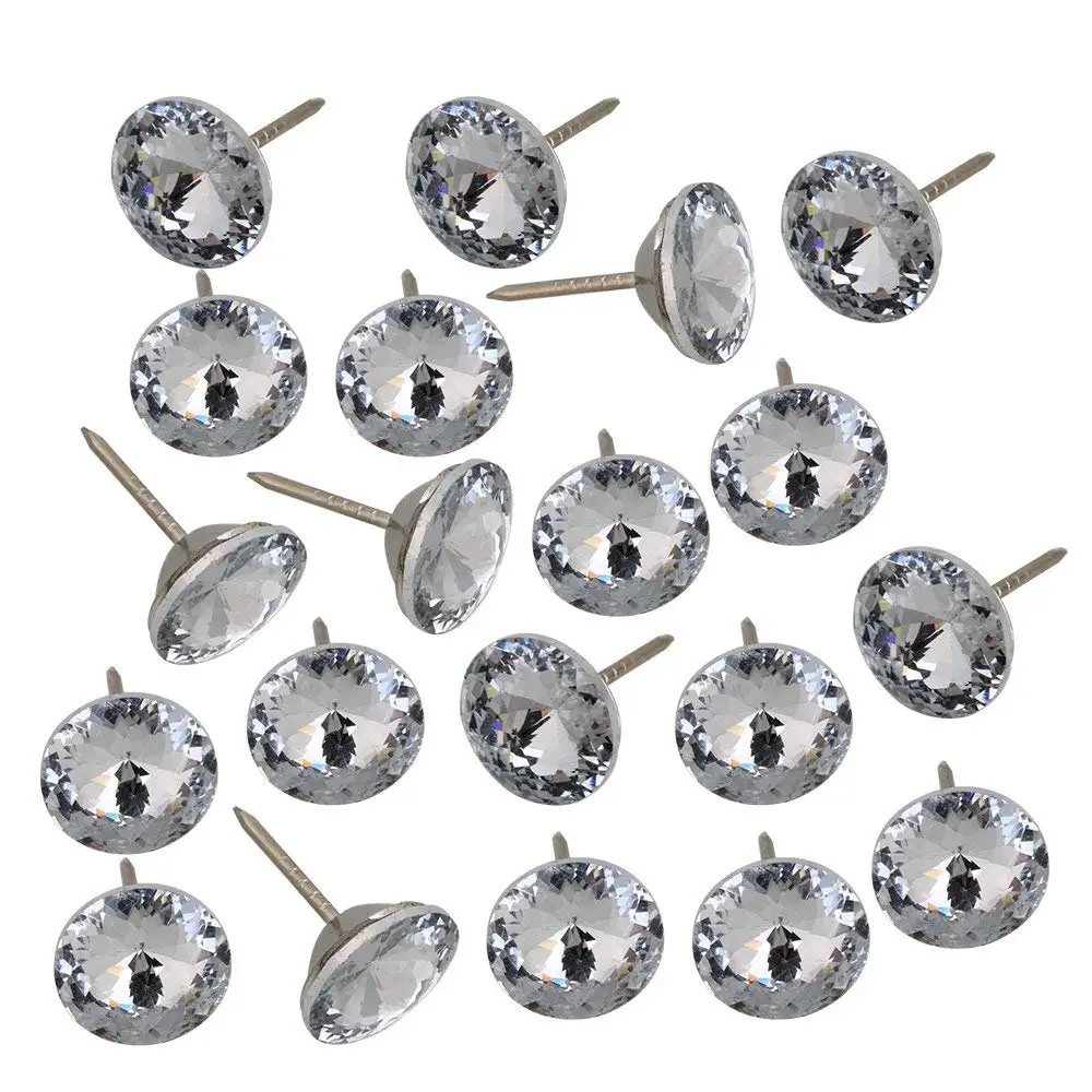 

Headboard Decor Bright 20 X 33mm Crystal Tacks Upholstery Nails Pack of 20