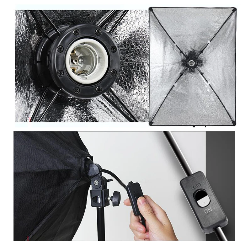 Комплект из Фотостудия 2 софтбоксов 50x70 cm 3 шт 135 Вт 5500 К комплект Фотография
