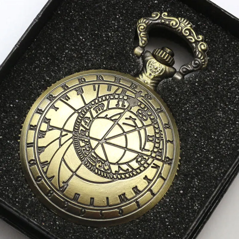 Бронзовый Рисунок компас кварцевые карманные часы металлическая фоторамка