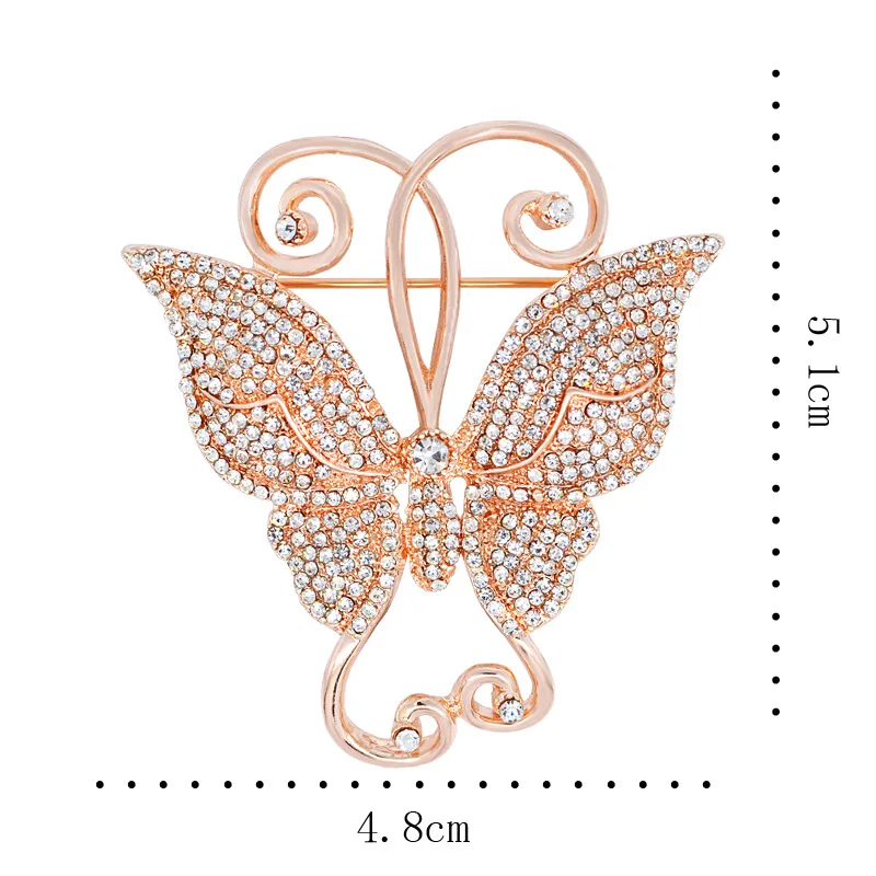 2017 New Fashion Full Rhinestone Butterfly branch Brooches Corsage High Quality Pin Cape Buckle For Christmas Gift Silver Gold | Украшения