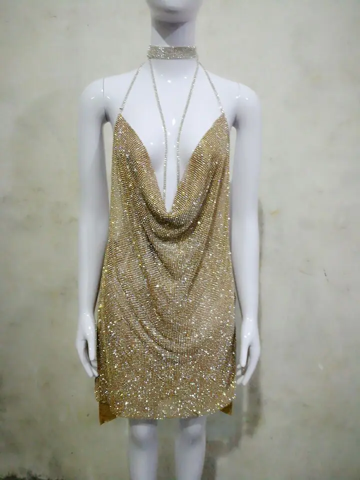 Женское Клубное вечернее платье с блестками сексуальное модное блестящее мини