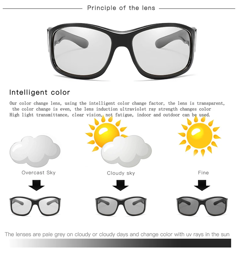 Фирменный дизайн фотохромные поляризованные солнцезащитные очки для мужчин и