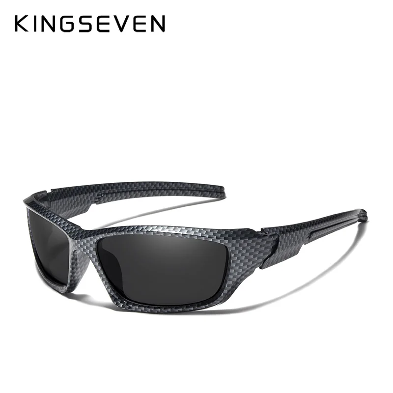 KINGSEVEN Brand Polarized Sunglasses Men Goggles Carbon Fiber Frame TR90 Material Fishing Driving Eyewear Sun Glasses Oculos
