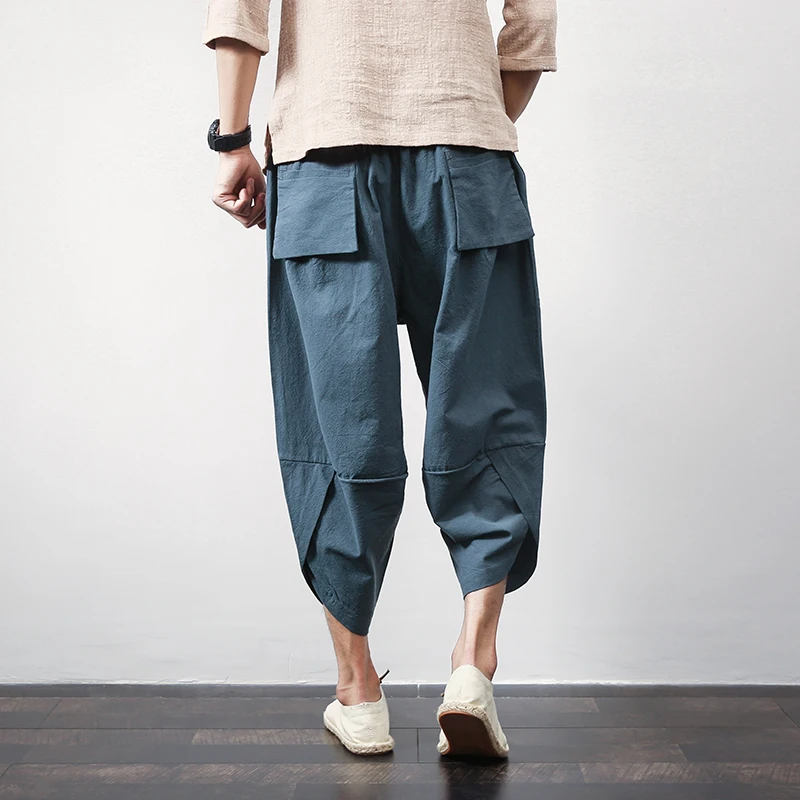 2019 Summer Calf-Length Loose Pants Men Japanese Streetwear Joggers Hip Hop Sweatpants Male Trousers 4XL 5XL | Мужская одежда