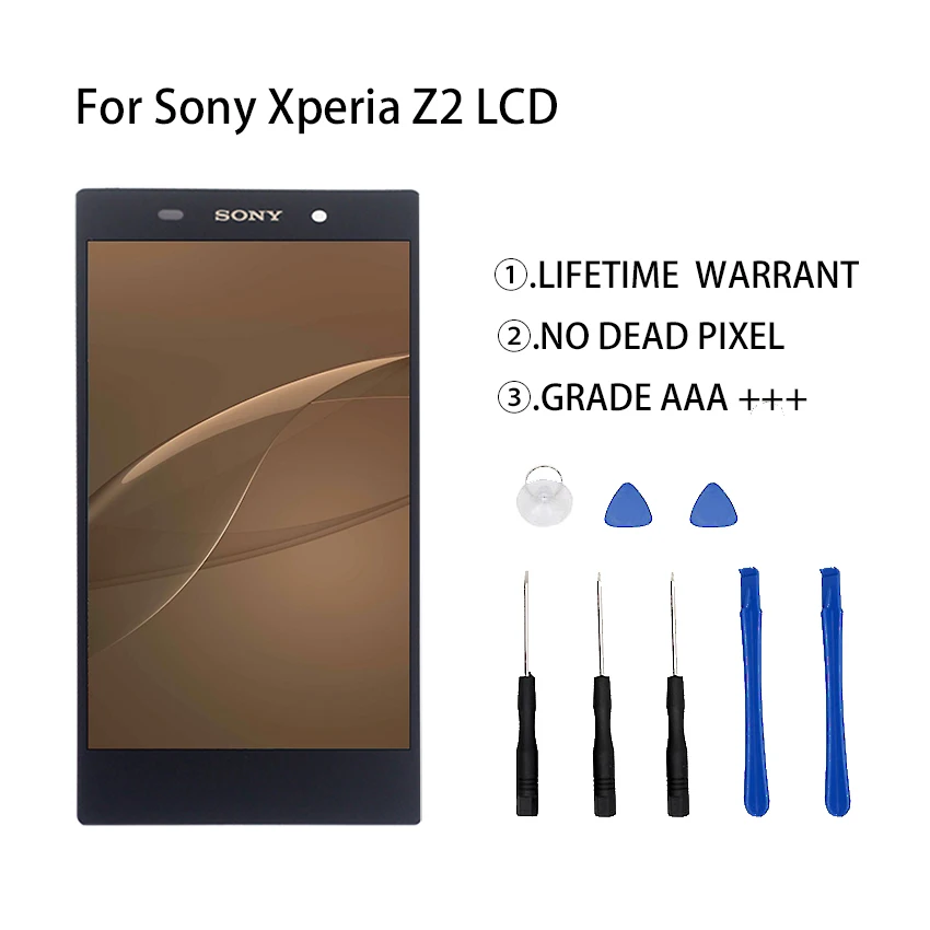 Для Sony Xperia Z2 D6502 D6503 D6543 ЖК дисплей Дисплей Сенсорный экран дигитайзер в сборе для