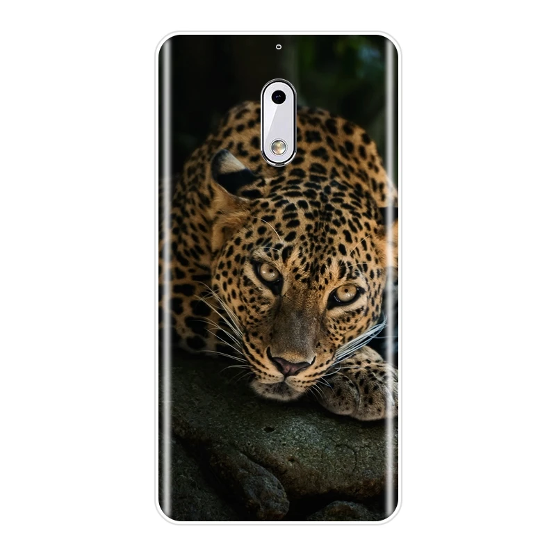 Задняя крышка для Nokia 1 2 3 5 6 8 силиконовый мягкий чехол с тигром леопардовой