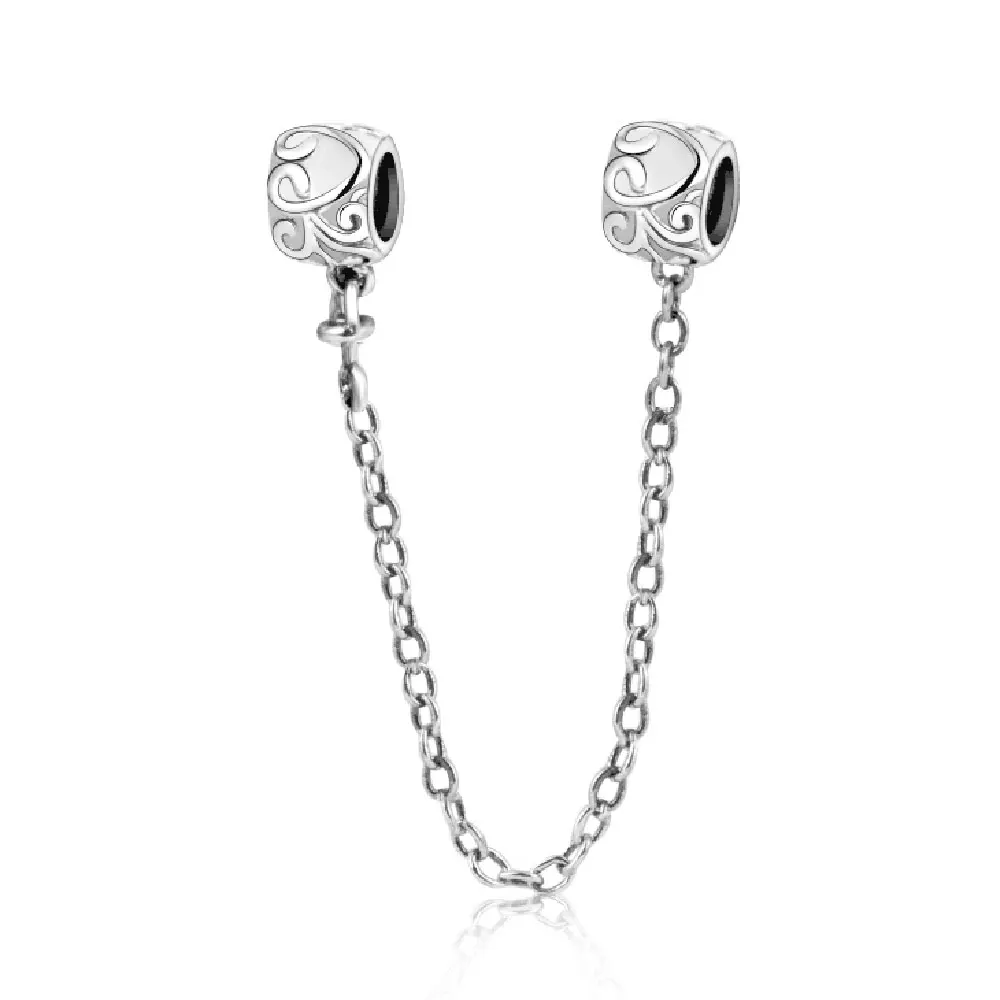 925 пробы, серебряная модная цепочка безопасности, Европейский Стиль Pandora, очаровательный бисер, стильный браслет, ожерелье, подвеска, сделай сам, оригинальное ювелирное изделие