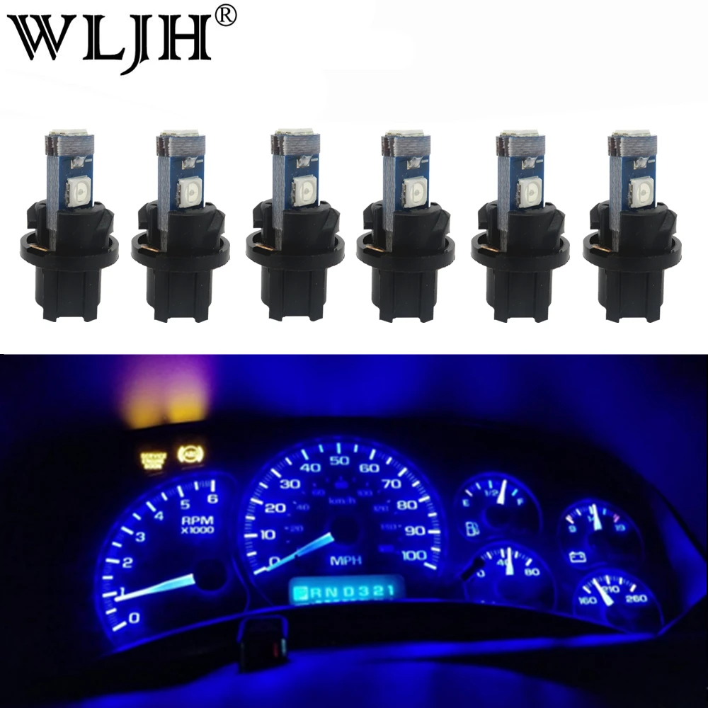 WLJH 6x Canbus T5 LED ışık PC74 soket 74 73 2721 lamba araba gösterge paneli paneli göstergeleri ampul Nissan infiniti