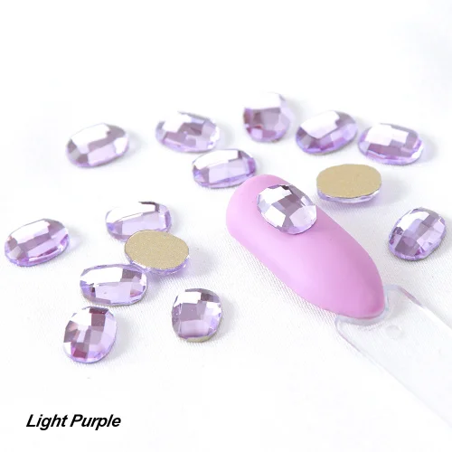 Light Purple 10 шт овальные Стразы для ногтей с плоской задней стороной лак для ногтей драгоценные камни прозрачные стеклянные стразы камни очаровательные ювелирные изделия маникюрные украшения TR1010 - Цвет: Light Purple